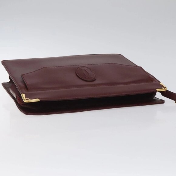 CARTIER Must Line Clutch Bag Leather Bordeaux Gold - Picture 5 of 15